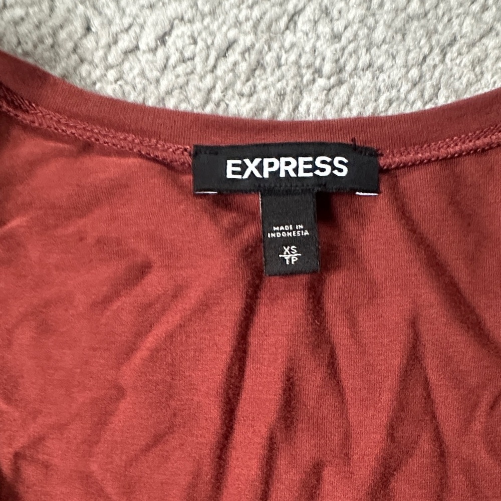 Express Women's Rust Tank with V-Neck and Drawstring - Picture 2 of 4